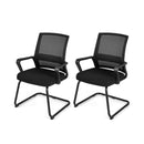 Office Guest Chair With Lumbar Support And Sled Base 2 Pieces