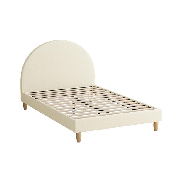 Bed Frame Arched Beds Platform Beige Fabric