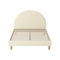 Bed Frame Double Size Arched Beds Platform Beige Fabric