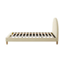 Bed Frame Arched Beds Platform Beige Fabric