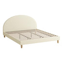 Bed Frame Arched Beds Platform Beige Fabric