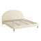 Bed Frame Arched Beds Platform Beige Fabric