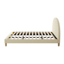 Bed Frame Arched Beds Platform Beige Fabric