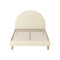 Bed Frame Arched Beds Platform Beige Fabric