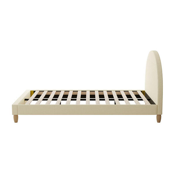 Bed Frame Arched Beds Platform Beige Fabric