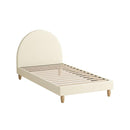 Bed Frame Arched Beds Platform Beige Fabric