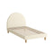 Bed Frame Arched Beds Platform Beige Fabric