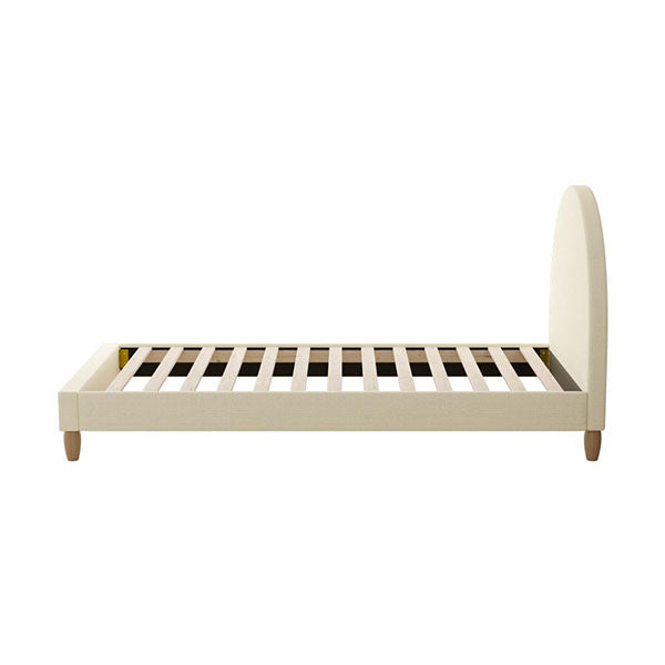 Bed Frame Arched Beds Platform Beige Fabric