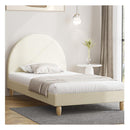 Bed Frame Arched Beds Platform Beige Fabric