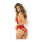 Open Back Lace And Net Teddy Red Medium Large