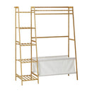 Open Wardrobe Organiset With Hanging Rail And Laundry Bag Clothes Rack