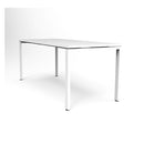 Opulent Profile Steel Frame Table 2100 X 750Mm Natural White White