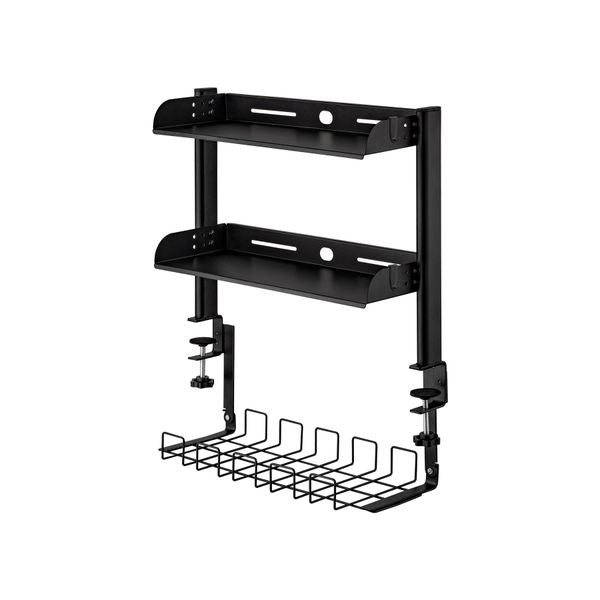 Cable Management Table Organiser Black Desktop Shelf Rack Under