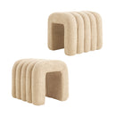 Ottoman Stool Teddy Fabric Ridge Arch