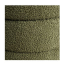 Ottoman Stool Teddy Fabric Round Stacked Green