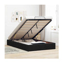 Ottoman Storage Bed Frame No Mattress Black King Single Velvet