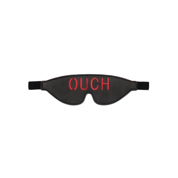 Ouch Black And White Bonded Leather Eye Mask Restraint