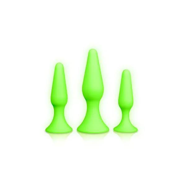 Ouch Glow In The Dark Butt Plug Set Of 3 Sizes