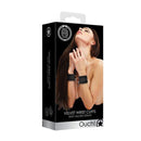 Ouch Velvet Adjustable Handcuffs Black Restraints