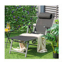 Outdoor Aluminum Chaise Lounge Chair With Wheels Adjustable Backrest
