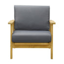 Outdoor Wooden Armchair with Cushion