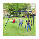 5in1 Outdoor Backyard Kids Swing Set with A Shaped Metal Frame