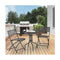 Outdoor Bistro Table Set with Round Black Tempered Glass Tabletop