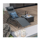 Outdoor Chaise Lounge Glider Chair With Armrests And Pillow