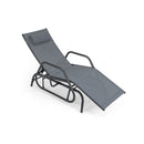 Outdoor Chaise Lounge Glider Chair With Armrests And Pillow