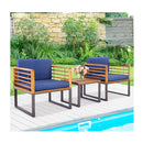 Outdoor Conversation Set With Cushioned Armchairs For Porch