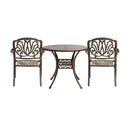 Outdoor Dining Set Bistro 3 Piece Cast Aluminium