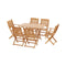7PCS Outdoor Dining Set Garden Chairs Table Patio Foldable 6 Seater Wood