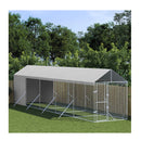Outdoor Dog Kennel With Roof Silver