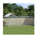 Outdoor Dog Kennel With Roof Silver Galvanised Steel