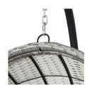 Outdoor Egg Swing Chair With Stand Cushion Wicker Armrest Light Grey