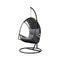 Outdoor Egg Swing Chair With Stand Cushion Wicker Armrest Black