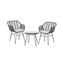 Outdoor Furniture Lounge Setting 3 Piece Bistro Set Table Chairs Patio