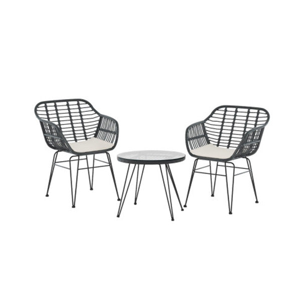 Outdoor Furniture Lounge Setting 3 Piece Bistro Set Table Chairs Patio