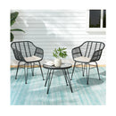 Outdoor Furniture Lounge Setting 3 Piece Bistro Set Table Chairs Patio