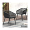 Outdoor Armchair X2 with Padded Seat Grey