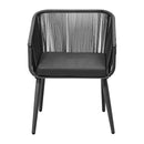 Outdoor Armchair X2 with Padded Seat Grey