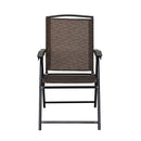 2 Pieces Patio Folding Chairs with Armrest