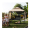 Outdoor Grill Gazebo With Dual Side Awnings For Patio Garden Brown