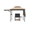 Outdoor Grill Gazebo With Dual Side Awnings For Patio Garden Brown