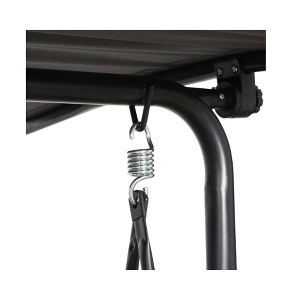 Outdoor Patio Swing Chair 2 Seater Canopy Table Top Cup Holder Black