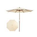 Outdoor Patio Umbrella With 8 Ribs And Air Vent Beige