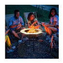 Outdoor Round Fire Pit Table With Mesh Screen Lid Fire Poker