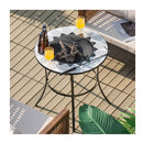Outdoor Round Fire Pit Table With Mesh Screen Lid Fire Poker