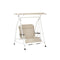 Outdoor Swing Chair Garden Lounger 2 Seater Canopy Patio Furniture Beige