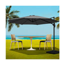 Outdoor Umbrella 3m Base Cantilever Beach Stand Sun Roma Charcoal 50cm